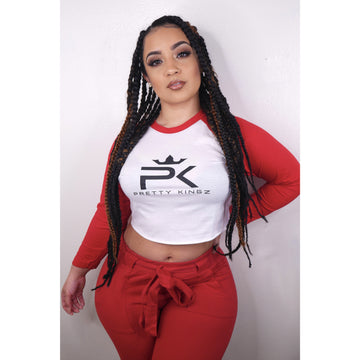 Royal Cropped 3/4 Sleeve Baseball Tee